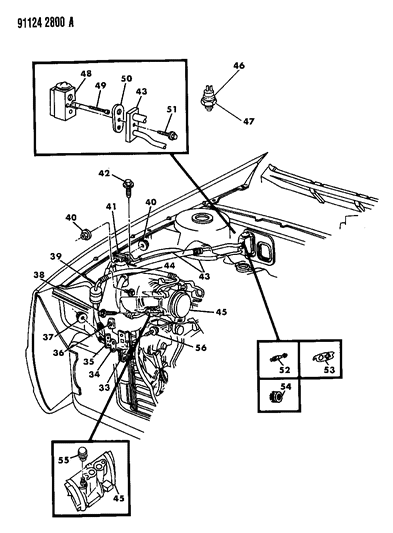 1991 Dodge Daytona Plumbing - A/C & Heater Diagram 1