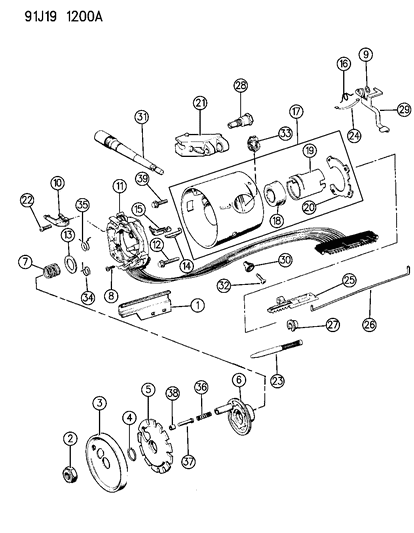 1992 Jeep Cherokee Housing - Steering Column Upper Diagram 2
