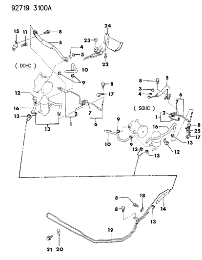 1992 Dodge Stealth Clip-Power Steering Tube Diagram for MB553316