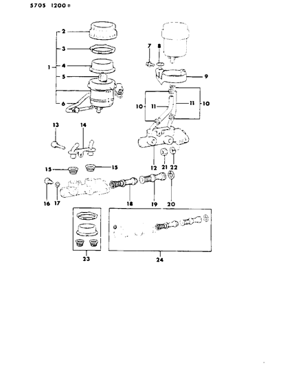 1985 Dodge Colt Brake Master Cylinder Diagram 1