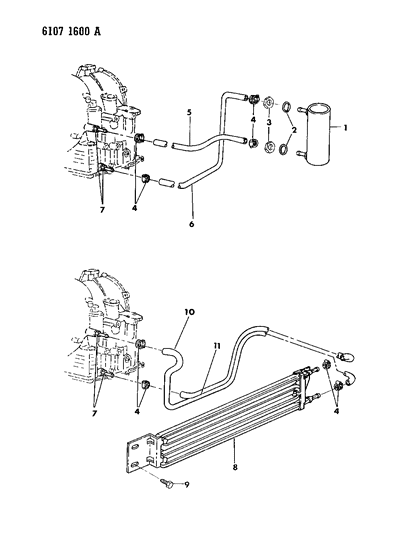 1986 Chrysler LeBaron Oil Cooler Diagram 1