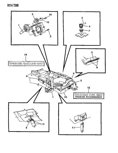1989 Dodge Omni Fuel Tank & Fuel Filler Diagram