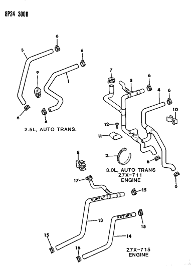 1992 Dodge Monaco Plumbing - Heater Diagram