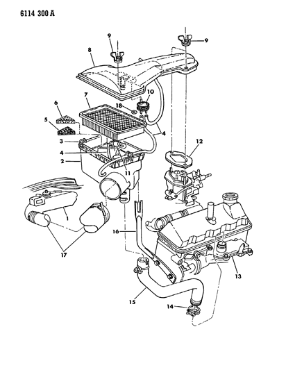 1986 Chrysler Laser Air Cleaner Diagram 6
