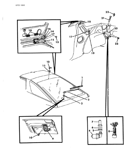 1984 Dodge Daytona Liftgate Wiper & Washer Diagram