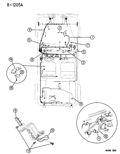 1994 Jeep Wrangler Wiring - Engine & Related Parts Diagram