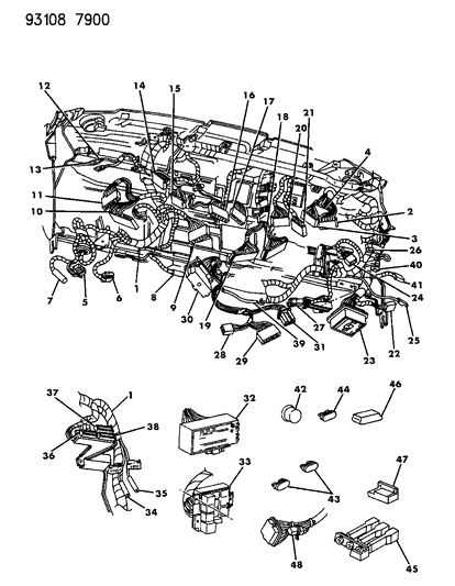 1993 Chrysler Town & Country Wiring - Instrument Panel Diagram