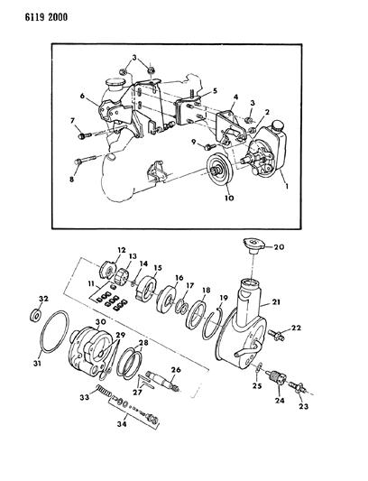 1986 Dodge Charger Power Steering Pump & Attaching Parts Diagram 2