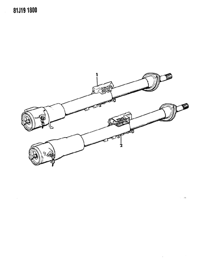 1985 Jeep Cherokee Column Assembly, Steering With Floor Mounted Gear Shift Diagram