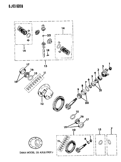 1989 Jeep Comanche Differential - Locking Diagram