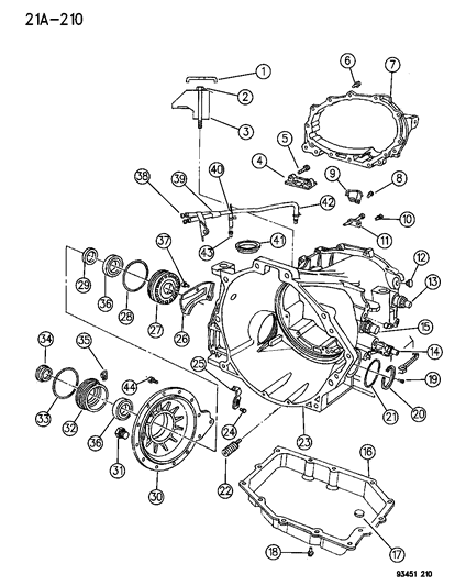 1996 Chrysler Concorde Case & Related Parts Diagram