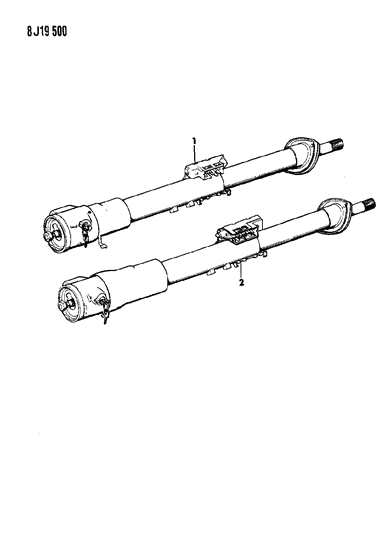 1989 Jeep Cherokee Column Assembly, Steering With Floor Mounted Gear Shift Diagram