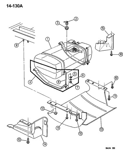 1994 Jeep Grand Cherokee Fuel Tank Diagram for 52127523