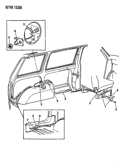 1992 Chrysler Town & Country Fuel Filler Release Diagram