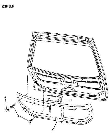 1987 Chrysler LeBaron Lift Gate Trim Diagram