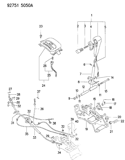 1992 Dodge Colt Adapter-GEARSHIFT Diagram for MB829046