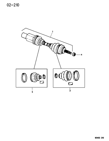 1996 Chrysler New Yorker Front Drive Shaft Assembly Diagram for R2073767AC