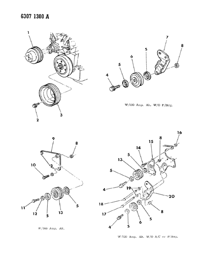 1987 Dodge W350 Drive Pulleys Diagram 2