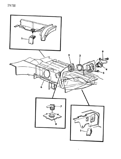 1985 Chrysler Laser Fuel Tank & Filler Tube Diagram 2