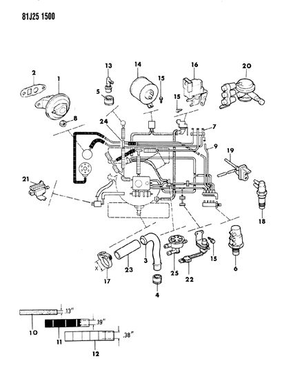 1985 Jeep Cherokee Valve Cover Diagram for 83500832