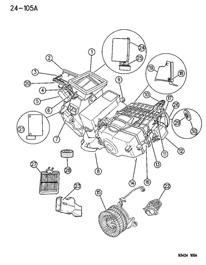 1994 Chrysler LHS Heater Unit Diagram