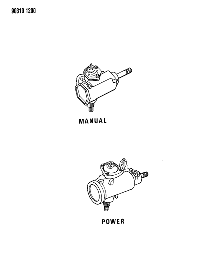 1990 Dodge D150 Gear Application, Steering Power & Manual Diagram