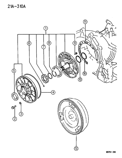 1995 Dodge Stealth Gasket Automatic Transmission Oil Pump Diagram for MD752978