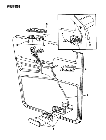 1990 Chrysler Town & Country Wiring & Switches - Front Door Diagram