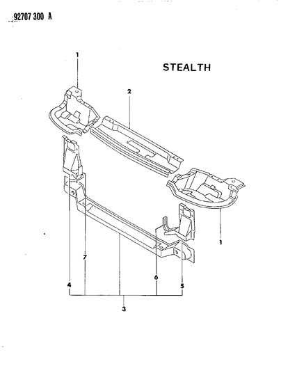 1993 Dodge Stealth Panel Headlamp support Diagram for MB945096