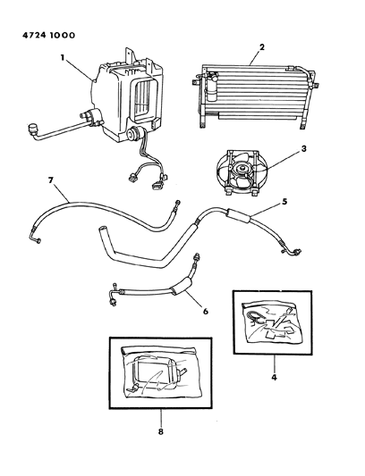 1984 Chrysler Conquest Air Conditioner Package Diagram