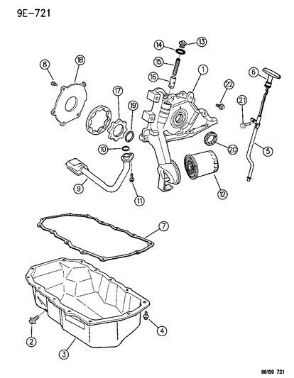 1996 Chrysler Sebring Pan-Oil-Complete Diagram for 4621492