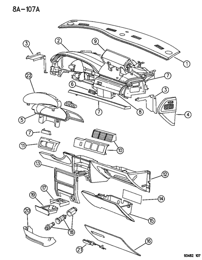 1994 Chrysler LHS Instrument Panel Diagram 2
