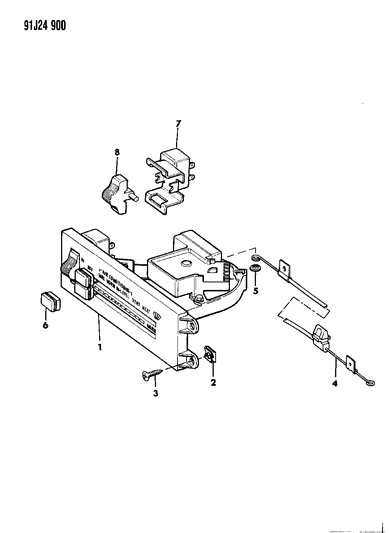1991 Jeep Comanche Controls, Heater And Air Conditioning Diagram