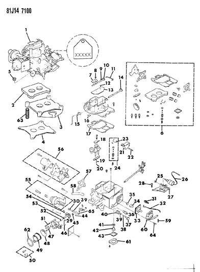 1986 Jeep J20 Carburetor & Component Parts Diagram 1