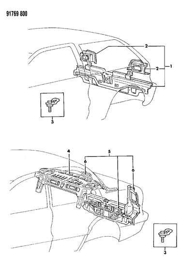 1991 Dodge Colt Panel - Lower Deck Diagram
