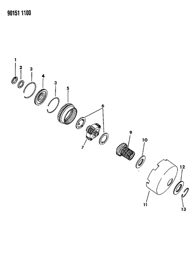 1990 Chrysler Town & Country Gears - Front Annulus & Sun Diagram