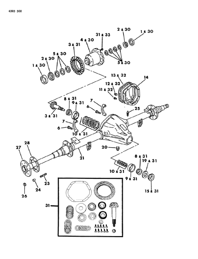 1984 Dodge Ramcharger Axle, Rear Diagram 1