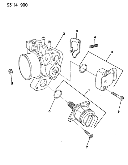 1993 Chrysler LeBaron Throttle Body Diagram 2