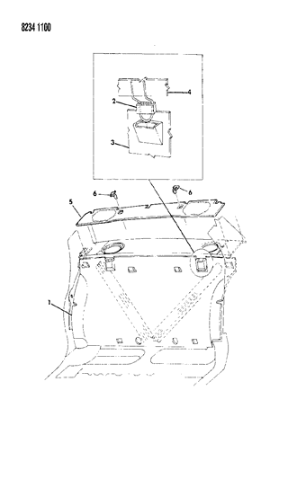 1988 Dodge Aries Silencers - Rear Compartment Diagram