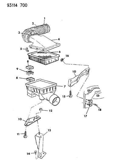 1993 Chrysler Town & Country Air Cleaner Diagram 4
