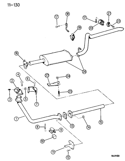 1994 Jeep Cherokee Exhaust System Diagram 1