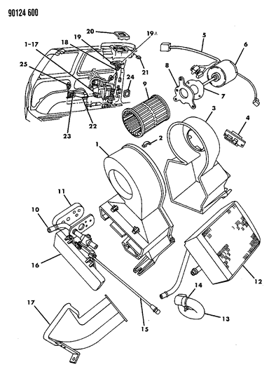 1990 Chrysler Town & Country Heater Unit Diagram 2
