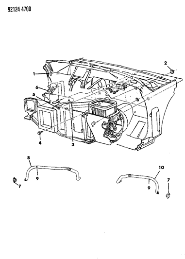 1992 Dodge Daytona Demister, Hose, Adapter Diagram