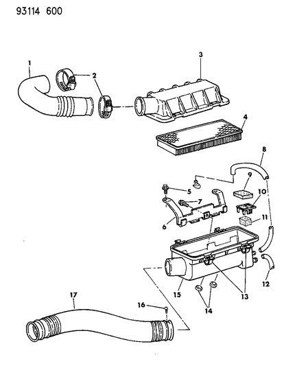 1993 Chrysler Town & Country Air Cleaner Diagram 3