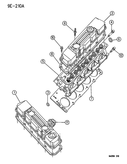 1995 Dodge Ram 3500 Cover-Cylinder Head Diagram for 53041055