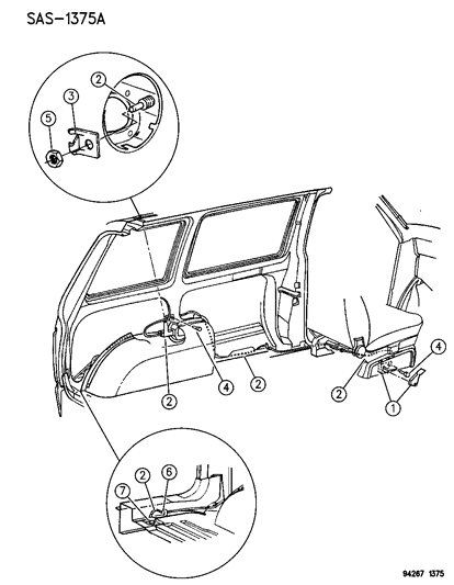1994 Chrysler Town & Country Fuel Filler Release Diagram