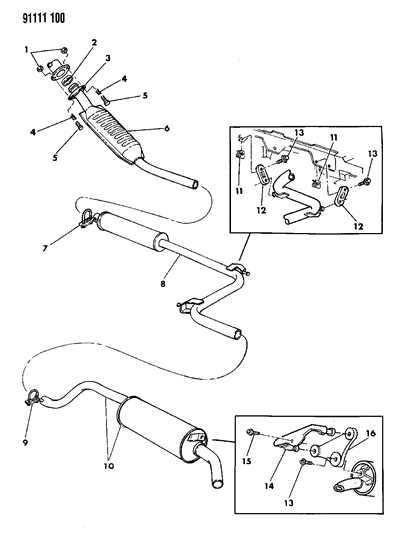1991 Dodge Shadow Exhaust Diagram
