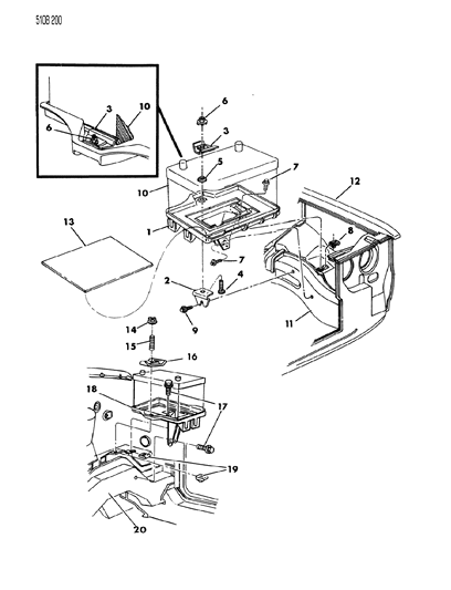 1985 Chrysler Town & Country Battery Tray Diagram