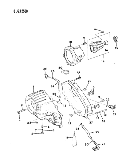 1990 Jeep Wagoneer Case, Extension & Miscellaneous Parts Diagram 3