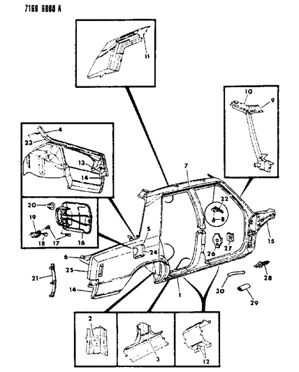 1987 Chrysler LeBaron Screw-Tapping Diagram for 6032650